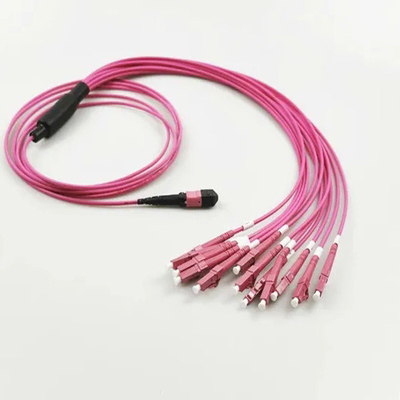 MTP-6 LC UPC 12 CORE DX 50/125 MMF OM3 światłowodowy kabel krosowy do telekomunikacji